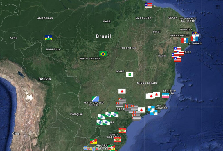 Censo histórico da Seleção Brasileira Feminina nos Mundiais em um mapa interativo