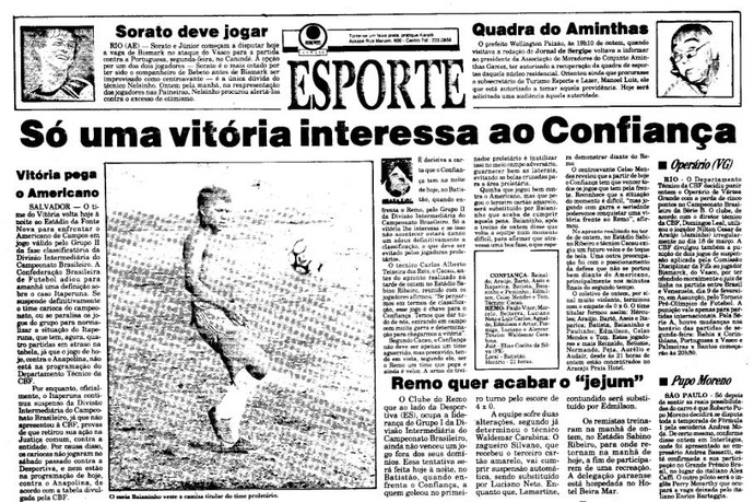 As vitórias do Confiança na Série B