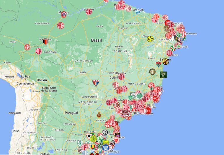 Todos os Américas do Brasil em um mapa interativo